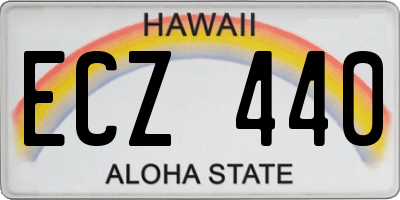 HI license plate ECZ440