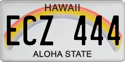 HI license plate ECZ444