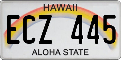 HI license plate ECZ445