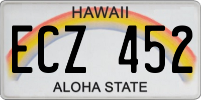 HI license plate ECZ452