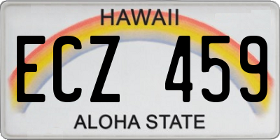 HI license plate ECZ459