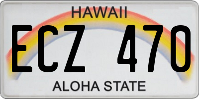 HI license plate ECZ470