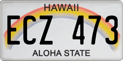 HI license plate ECZ473