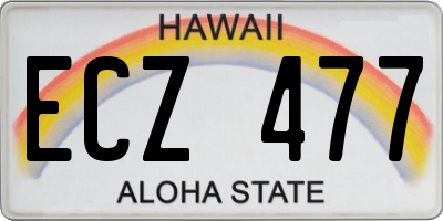 HI license plate ECZ477