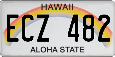 HI license plate ECZ482