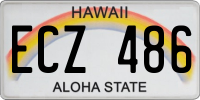 HI license plate ECZ486