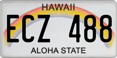 HI license plate ECZ488
