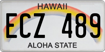 HI license plate ECZ489