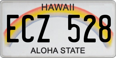 HI license plate ECZ528
