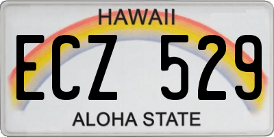 HI license plate ECZ529