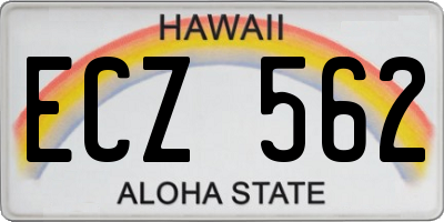 HI license plate ECZ562