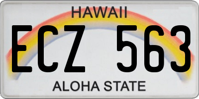 HI license plate ECZ563