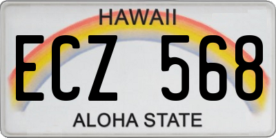 HI license plate ECZ568