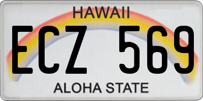 HI license plate ECZ569