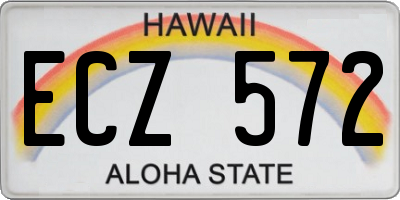 HI license plate ECZ572