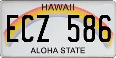 HI license plate ECZ586