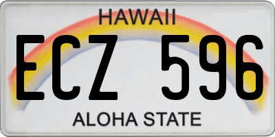 HI license plate ECZ596