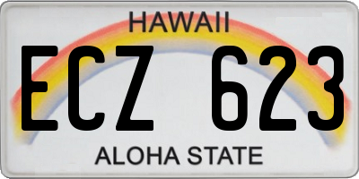 HI license plate ECZ623