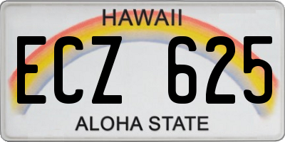 HI license plate ECZ625