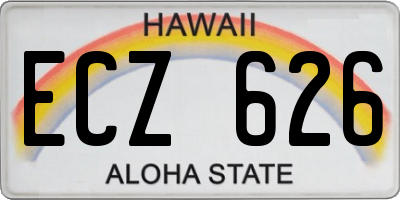 HI license plate ECZ626