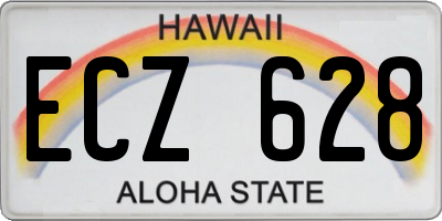 HI license plate ECZ628