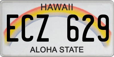 HI license plate ECZ629