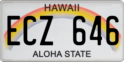 HI license plate ECZ646