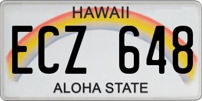 HI license plate ECZ648
