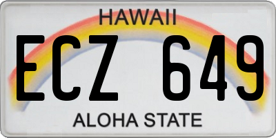 HI license plate ECZ649