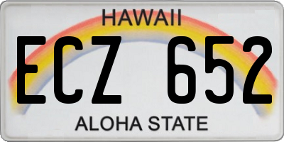 HI license plate ECZ652