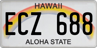 HI license plate ECZ688