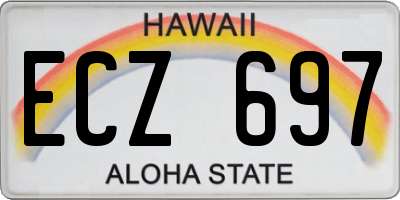 HI license plate ECZ697