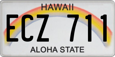 HI license plate ECZ711