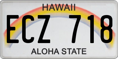 HI license plate ECZ718