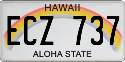 HI license plate ECZ737