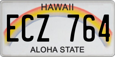 HI license plate ECZ764