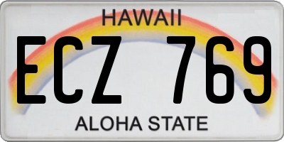 HI license plate ECZ769