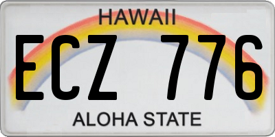 HI license plate ECZ776