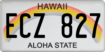 HI license plate ECZ827