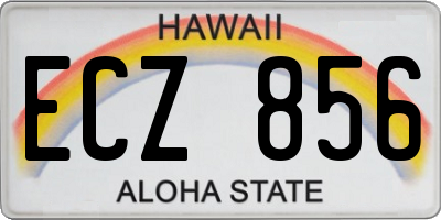 HI license plate ECZ856