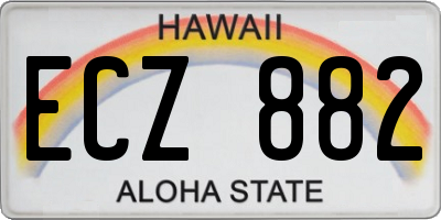 HI license plate ECZ882
