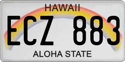 HI license plate ECZ883