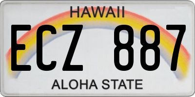 HI license plate ECZ887