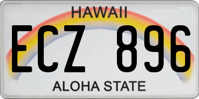 HI license plate ECZ896