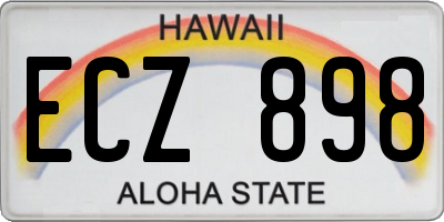 HI license plate ECZ898