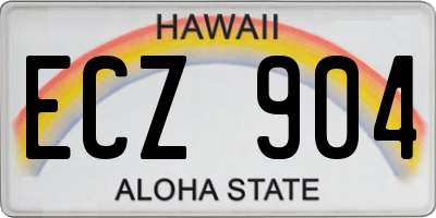 HI license plate ECZ904