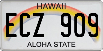 HI license plate ECZ909