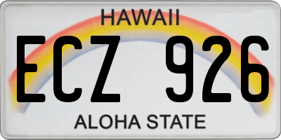 HI license plate ECZ926