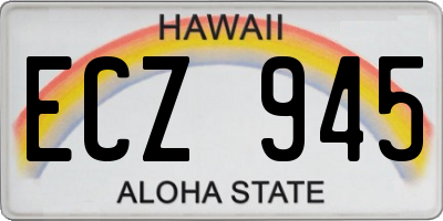 HI license plate ECZ945