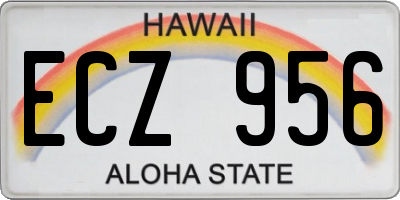 HI license plate ECZ956